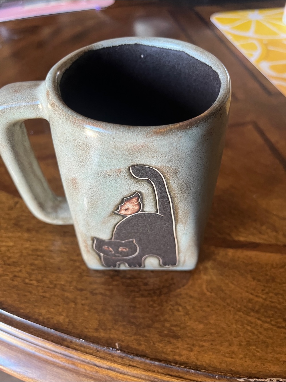 Handcrafted CeramicMara MexicoCat Mug in Sage Green